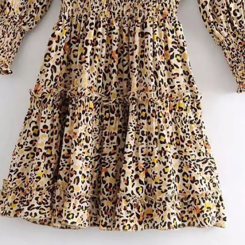 LAST ONE Leopard Print Chic Ruffle Dress - Picture 15 of 16